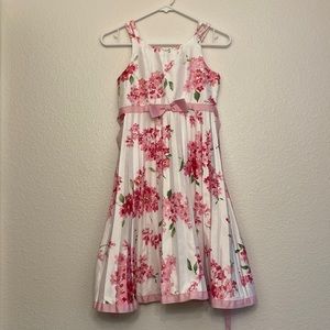 Sweet Heart Rose, pink, white and green dress, girls size 10